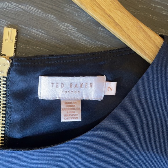 TED BAKER: Floral Decadence Skater Dress , NAVY - Picture 5 of 6